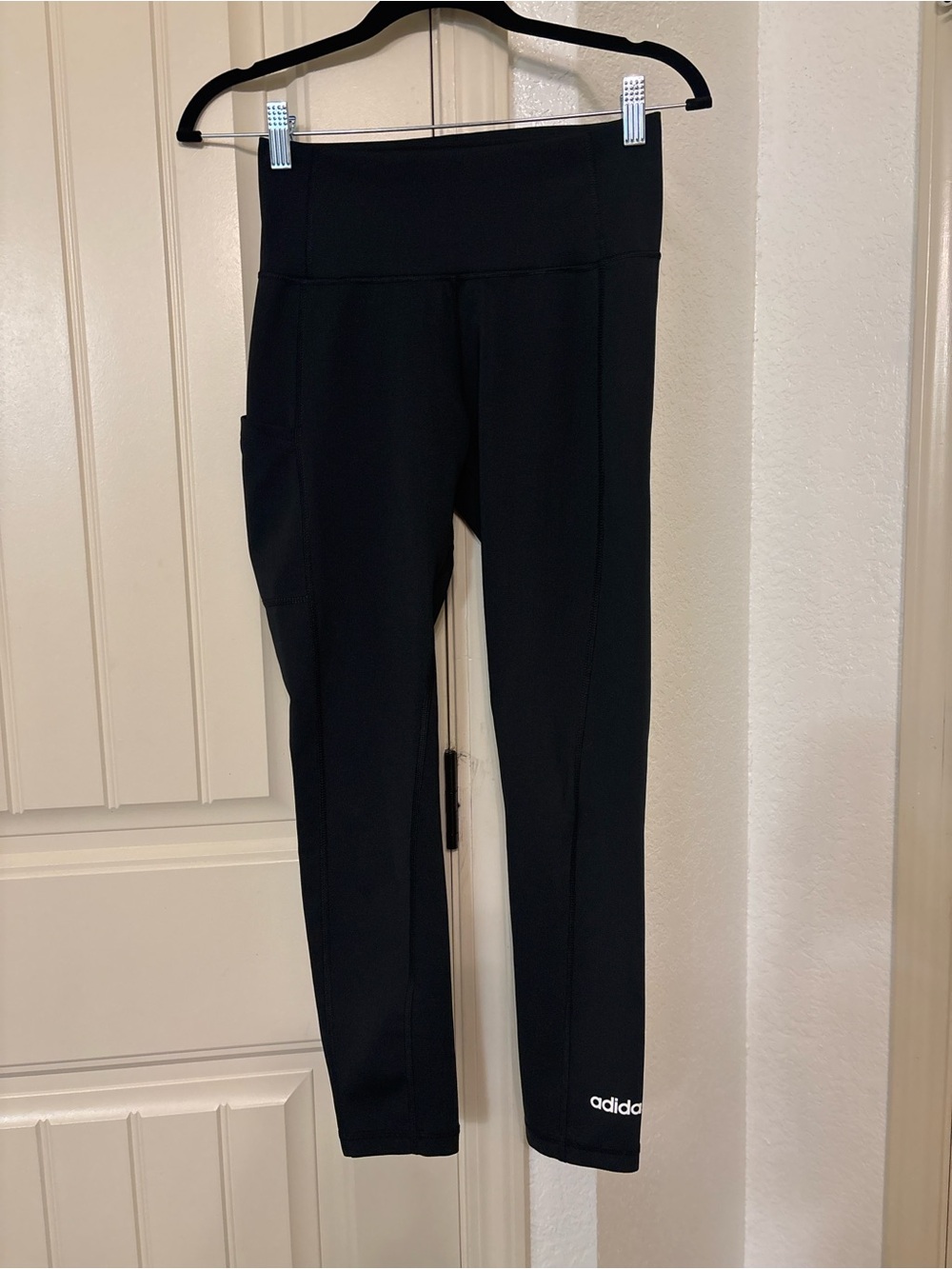 Adidas Climalite Black High Rise Pocket Leggings Women’s Small Activewear